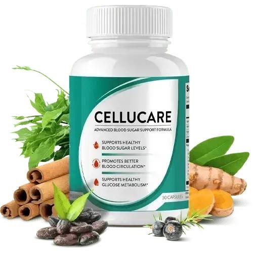 CelluCare supplement bottle for natural blood sugar support